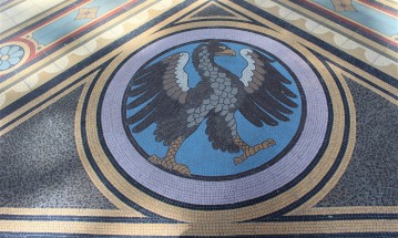 The four elements (including the eagle, representing air) can be found in the Hall of Nations.
